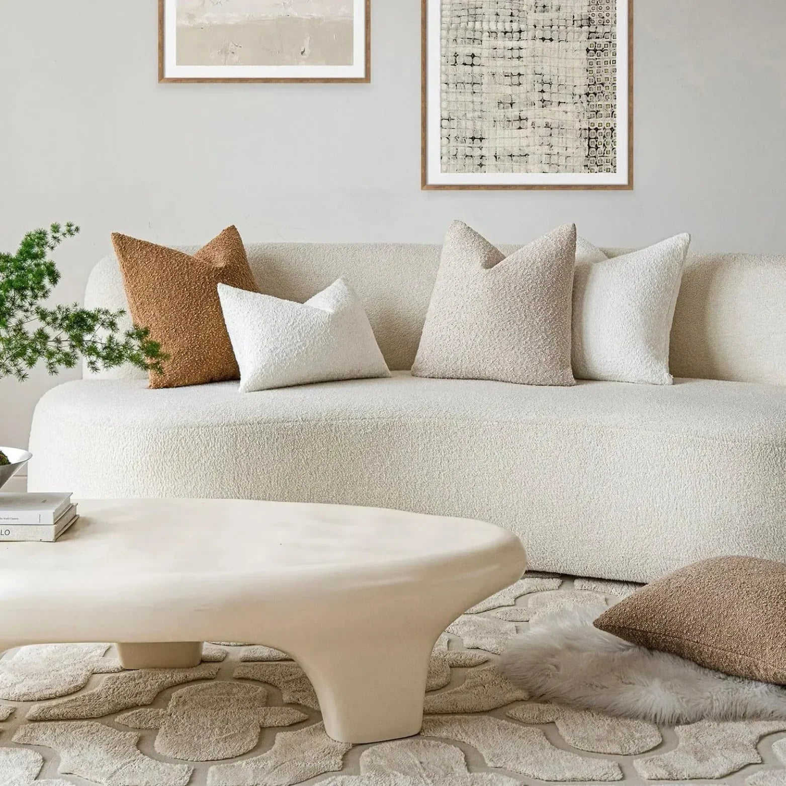 Kissenbezug Bouclé Luxe 45x45 Zacht Minimalistisch Design | Restfield