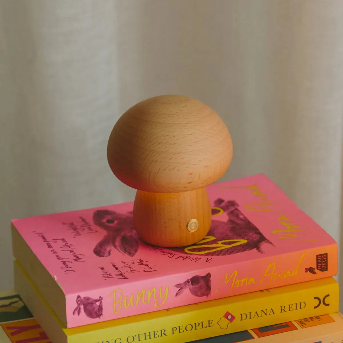 Lampe de table bois rechargeable tactile dimmable champignon organique hêtre noyer USB | Restfield