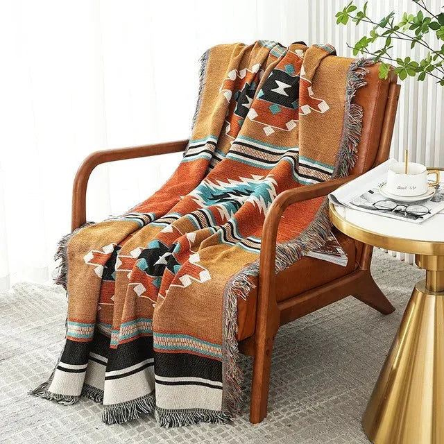 Gooi Deken Jacquard Geweven Franjes Kleurrijk Katoen Polyester Warm Zacht | Restfield