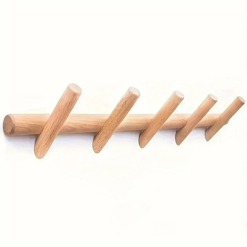 Kapstok Wand Eikenhout Minimalistisch 4 5 Haken Hal Garderobe Modern Scandinavisch | Restfield