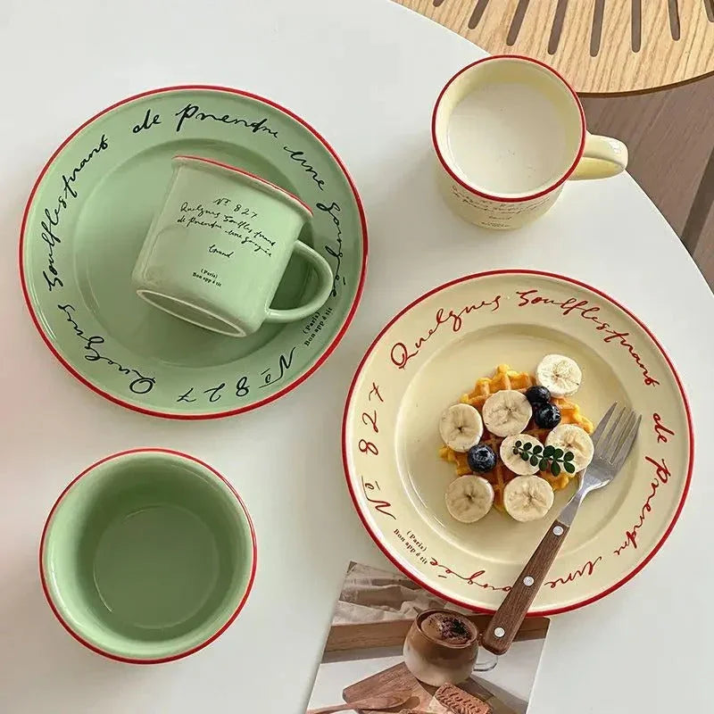 Assiette décorative pastel design français céramique 20,5 cm vaisselle petit-déjeuner cadeau | Restfield